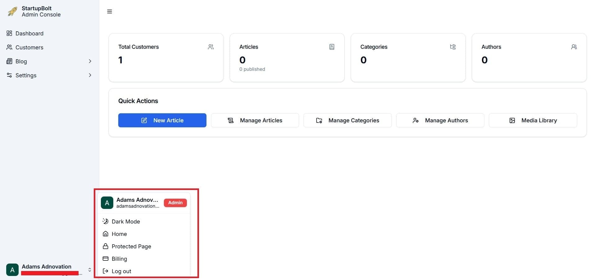 Admin Dashboard Sidebar