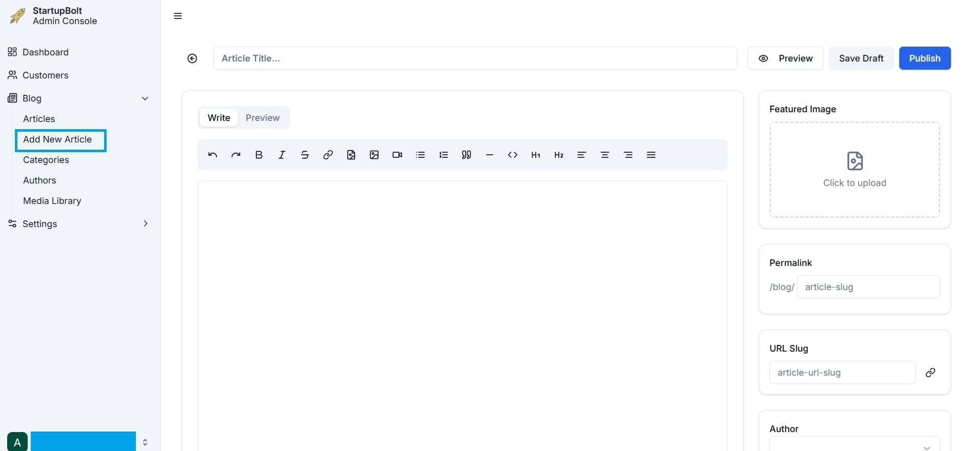 Adding an Article