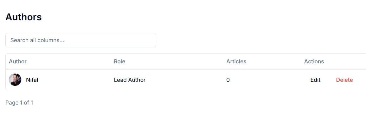 Editing an Author