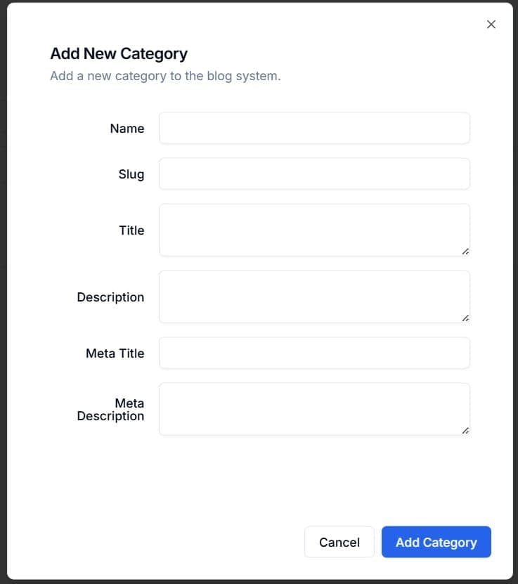 Category Details Form