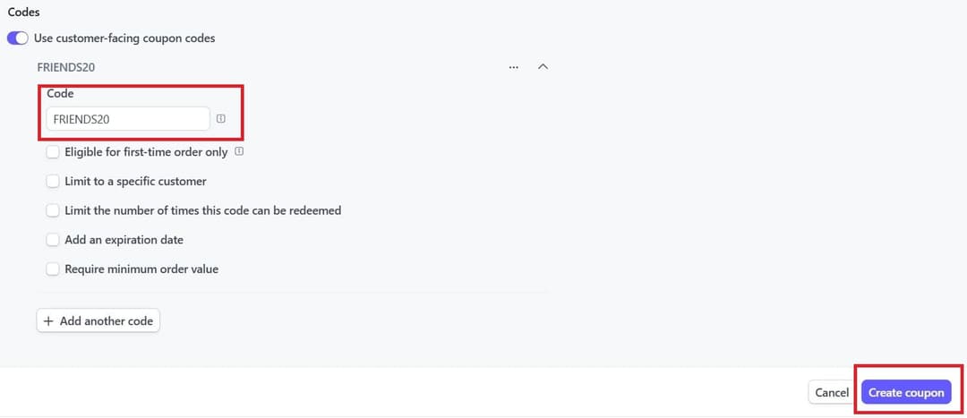 Customer-facing coupon creation in Stripe