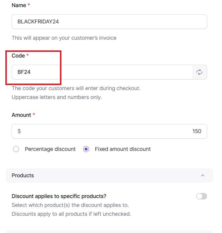 Discount creation in LemonSqueezy