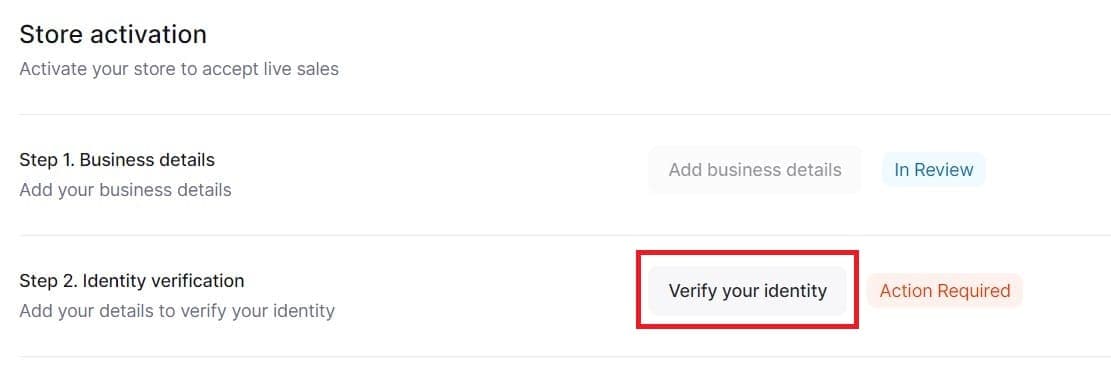 Verify Identity button screenshot