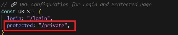 protected_pages url settings